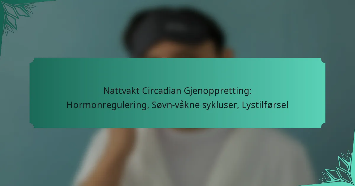 Nattvakt Circadian Gjenoppretting: Hormonregulering, Søvn-våkne sykluser, Lystilførsel